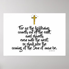 MATTHEÜS 24:27 "Want als de bliksem komt..." Poster