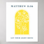 Mattheüs 5:16 Laat uw licht Christelijke kunst sch Poster (Voorkant)