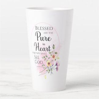 Mattheüs 5:8 Zalig zijn de reinen van de bloem Latte Mok