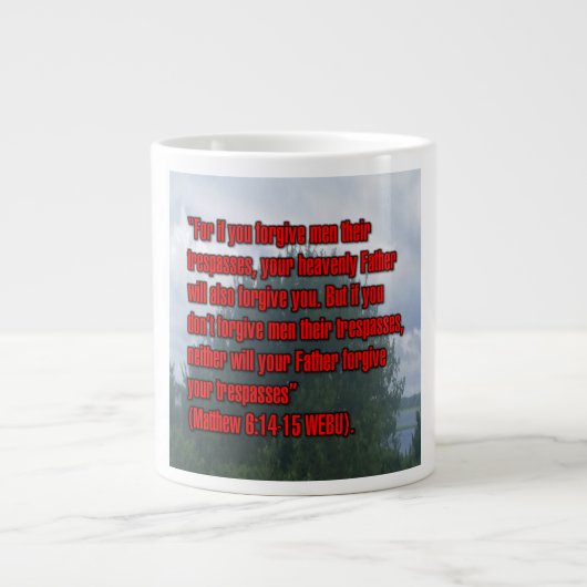 Mattheus 6:14-15 WEBU Mug Extra Grote Beker (Voorkant)