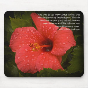 Mattheüs 6:28-29 Hibiscus Mousepad Muismat