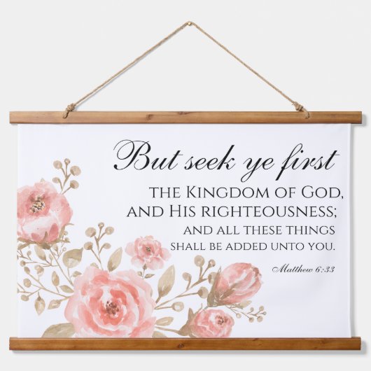 Mattheüs 6:33 Zoekt de eerste bloemlezing Hangend Wandkleed (Voorkant)