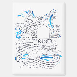 Mattheüs 7 24 27 Huis op de Rots Bijbelvers Magneet