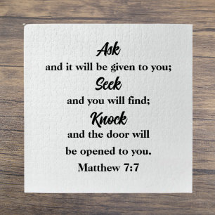 Mattheüs 7:7 Meditatief Bijbelvers Legpuzzel