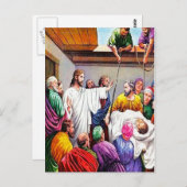 Mattheüs 9:1-8 Jezus vergeeft en geneest briefkaar Briefkaart (Voorkant / Achterkant)