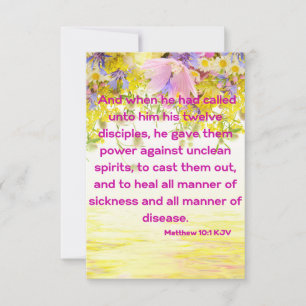 Matthew 10:1 KJV Bijbelscriptie Pic Greeting Kaart