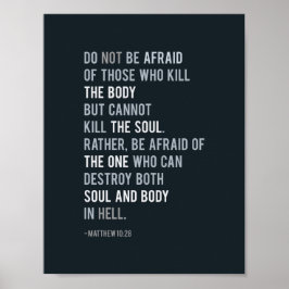 Matthew 10:28 Christelijke Bijbelverse Typografie Poster