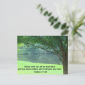 Matthew 11:28 briefkaart (Staand voorkant)