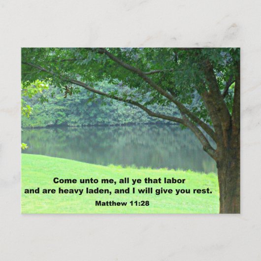 Matthew 11:28 briefkaart (Voorkant)