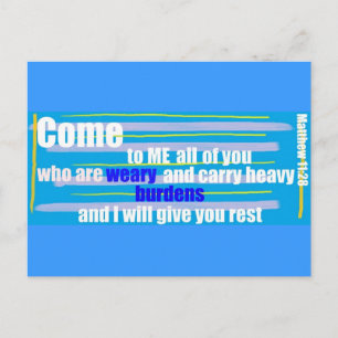 Matthew 11:28 briefkaart
