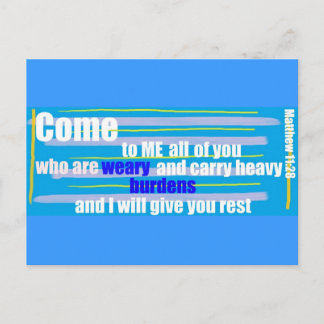 Matthew 11:28 briefkaart