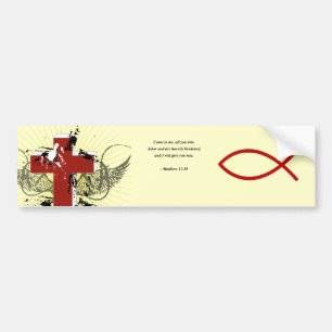 MATTHEW 11:28 BUMPERSTICKER