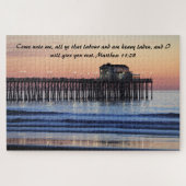 Matthew 11:28 Christelijke Scripture Ocean Legpuzzel (Horizontaal)