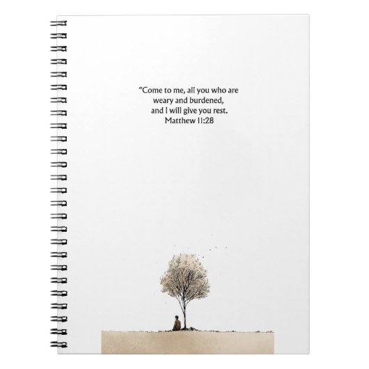 Matthew 11:28 Christian Journal Scripture Notebook Notitieboek (Voorkant)