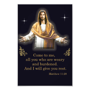 Matthew 11:28 foto afdruk