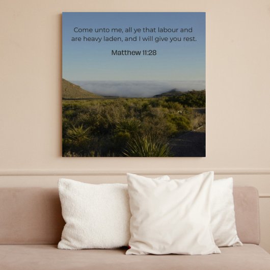 Matthew 11:28 KJV Wall Art –  Scripture Poster