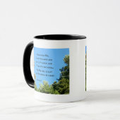 Matthew 11:28 Kom naar me toe iedereen die werkt.. Mok (Voorkant links)