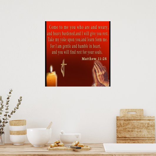 Matthew 11:28 Poster (Keuken)