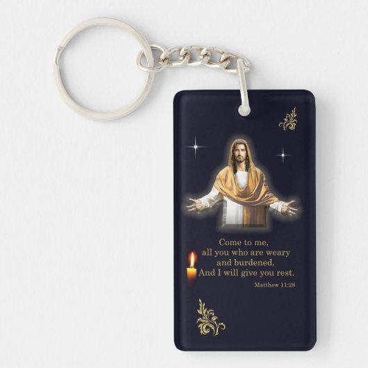 Matthew 11:28 sleutelhanger (Voorkant)