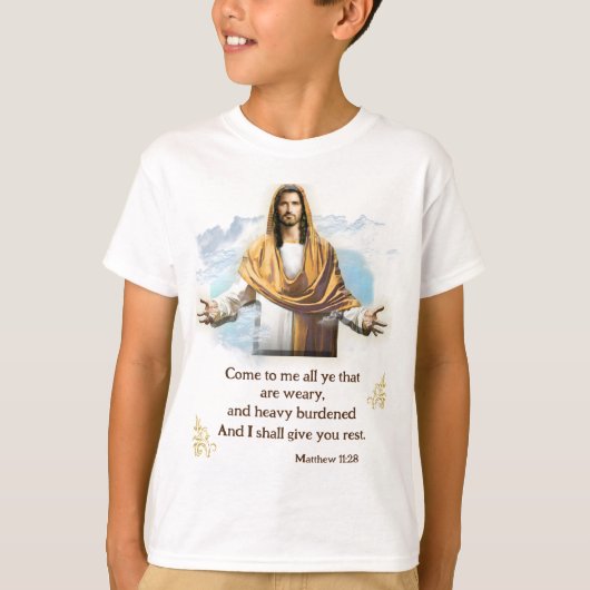 Matthew 11:28 t-shirt (Voorkant)