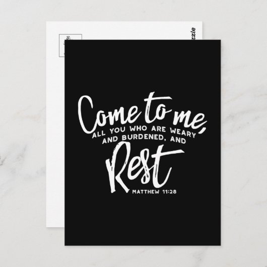 Matthew 11 Bijbelverse Briefkaart (Voorkant / Achterkant)