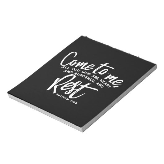 Matthew 11 Bijbelverse Notitieblok (Gedraaid)