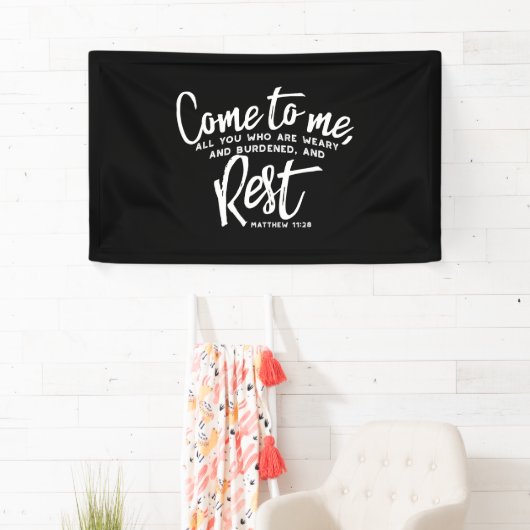 Matthew 11 Bijbelverse Spandoek (Insitu)