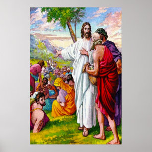 Matthew 14:13-21 Jesus voedt 5000 Mannen Poster
