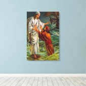 Matthew 14:28-33 Lord, Red me Canvas Afdruk (Insitu (Houten vloer))