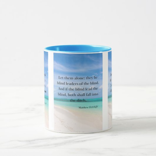 Matthew 15:14 KJV Bijbelverse Pic Two-Tone Mok (Midden)