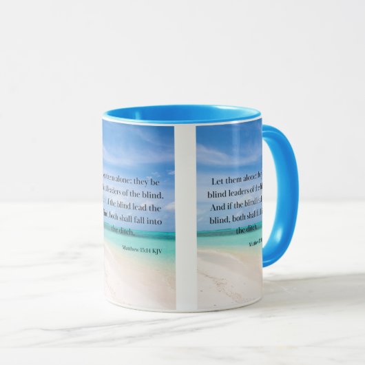 Matthew 15:14 KJV Bijbelverse Pic Two-Tone Mok (Voorkant rechts)