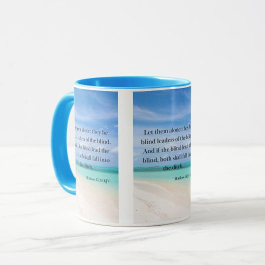 Matthew 15:14 KJV Bijbelverse Pic Two-Tone Mok (Voorkant links)