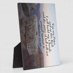 Matthew 16:18 Je bent Peter, en op deze rots Fotoplaat