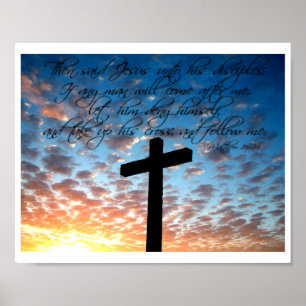 Matthew 16:24 de Kunst van de Bijbel van de Schrif Poster