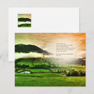 Matthew 17:20 Beweeg de bergen met de dubbele zons Briefkaart