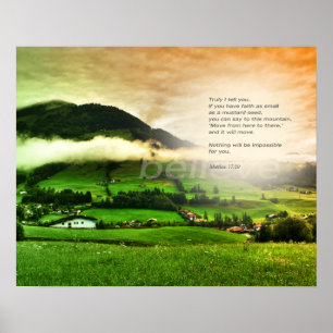 Matthew 17:20 Beweeg de bergen met de dubbele zons Poster