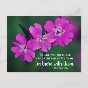 Matthew 18:20 Twee of drie Gather in mijn naam Briefkaart