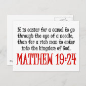 Matthew 19:24 briefkaart (Voorkant / Achterkant)