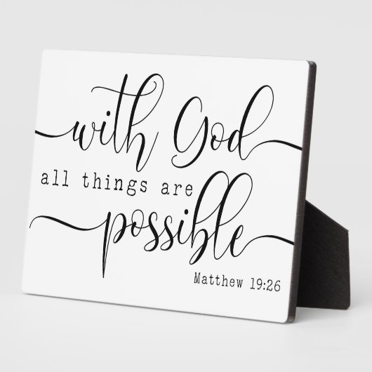 Matthew 19:26 Bijbelse scripting van de Schaakhuis Fotoplaat (Zijkant)