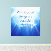 Matthew 19:26 canvas afdruk (Insitu (Houten vloer))