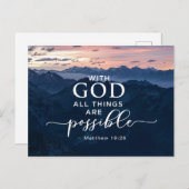 Matthew 19:26 met God alles is mogelijk Briefkaart (Voorkant / Achterkant)