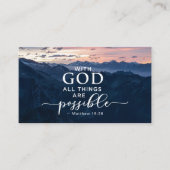 Matthew 19:26 met God alles is mogelijk Visitekaartje (Voorkant)