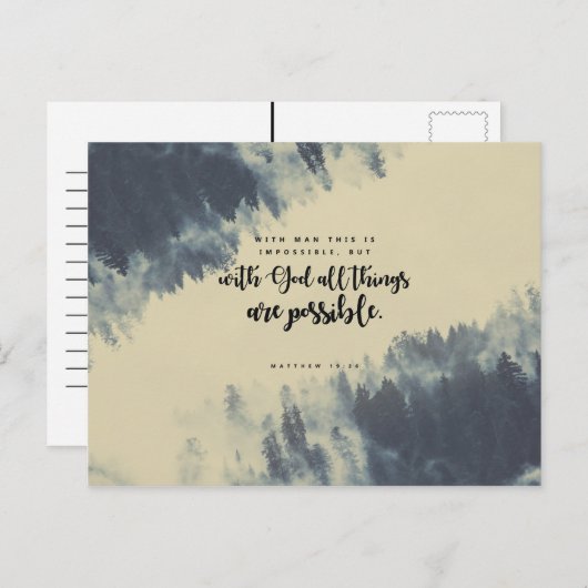 Matthew 19:26 - Met God zijn alles mogelijk Briefkaart (Voorkant / Achterkant)