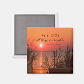 Matthew 19:26 Met God zijn alles mogelijk Magneet (Voorkant / Achterkant)