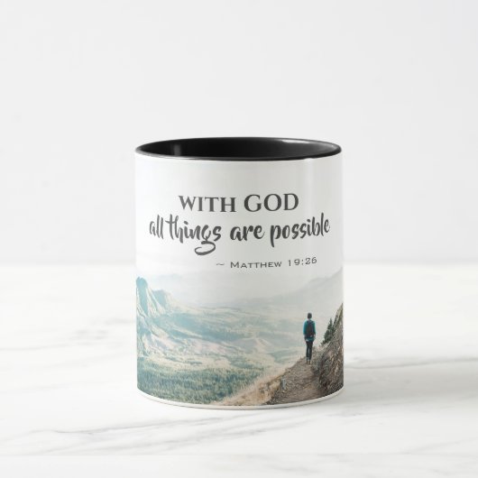 Matthew 19:26 Met God zijn alles mogelijk Mok (Midden)