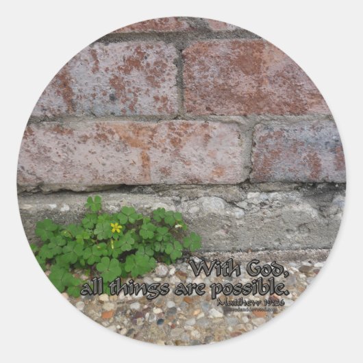 Matthew 19:26 ronde sticker (Voorkant)