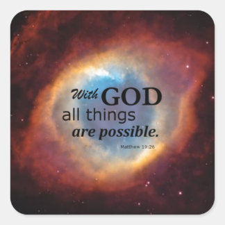 Matthew 19:26 vierkante sticker