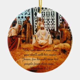 Matthew 1:21 Nativiteitsscène Ornament