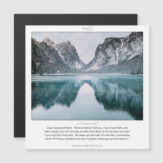 Matthew 21:4-5 HEALING SCRIPIX magnetische kaart (Voorkant / Achterkant)