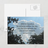 Matthew 25:13 Kijk dus.... Briefkaart (Voorkant / Achterkant)